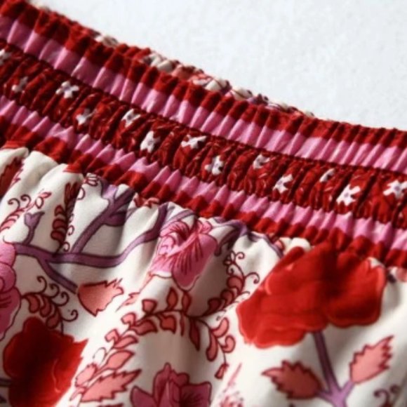 Rose Charm Boho Floral Print Midi Skirt - Picture 8 of 15